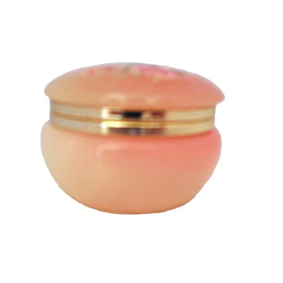 Hand Painted Peach Trinket Dish Box With Love from Jerusalem Gold Trim 2 x 2.5 " - Picture 3 of 12